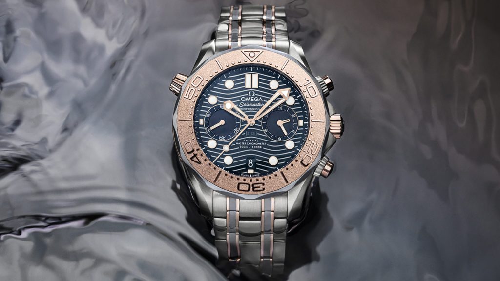 Copie Omega Seamaster Diver 300M Chronographe Or Titane Tantale