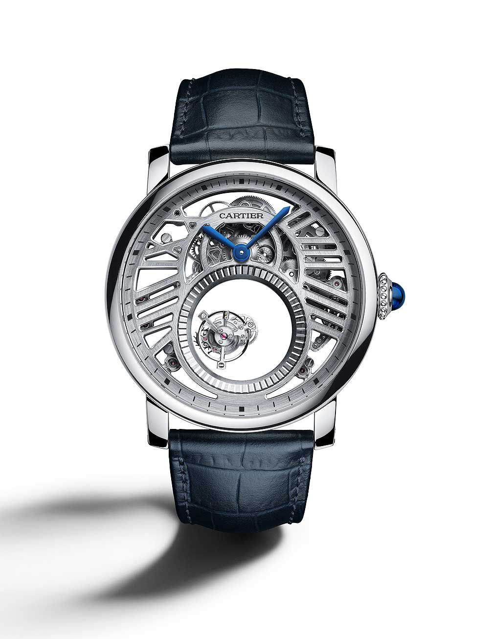 Copie Rotonde de Cartier Double Tourbillon Mystérieux 