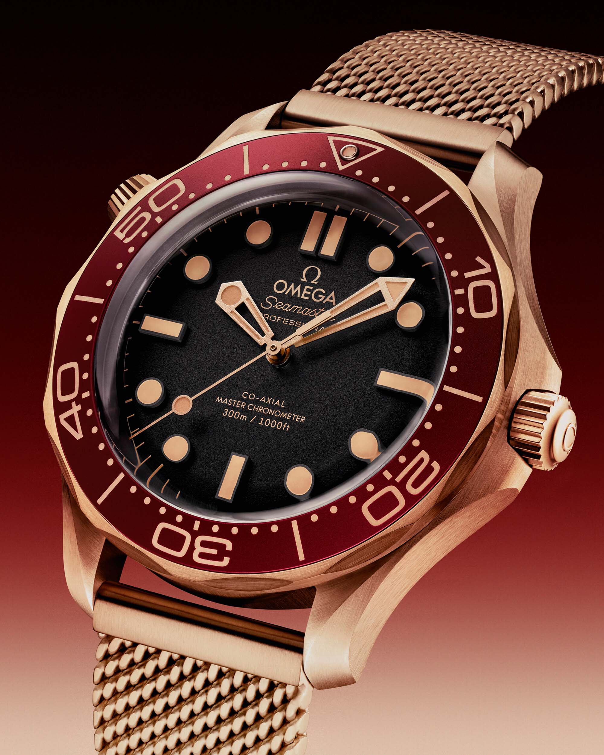 Replique Omega Seamaster Diver 300M Bronze Or et Bourgogne