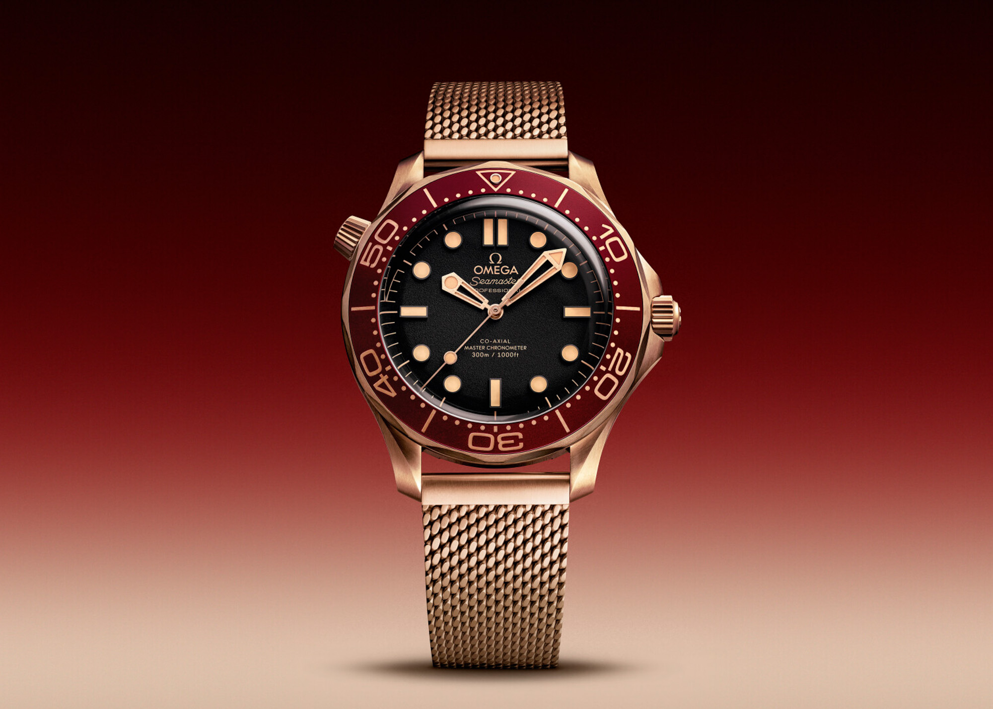 Replique Omega Seamaster Diver 300M Bronze Or et Bourgogne